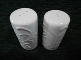 CORELLE Boutique CHERISH SALT & PEPPER SHAKER SET White Porcelain Embossed Floral
