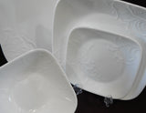 ❤️ NEW 16-pc CORELLE Square CHERISH DINNERWARE SET w/6.5" Appetizer Bread Plates