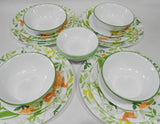 ❤️ 20-pc CORELLE Contemporary Fruit DINNERWARE SET Citrus & Foliage Lemon Lime Orange