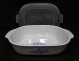 ❤️ CORNING Anniversary 1.5-Qt CORNFLOWER BLUE Stoneware Baker *CASSEROLE & COVER