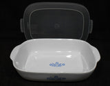 ❤️ CORNING Anniversary 2.5-Qt CORNFLOWER BLUE Stoneware Baker *CASSEROLE & COVER