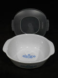 ❤️ CORNING Anniversary 20-oz CORNFLOWER BLUE Stoneware *BAKER BOWL & COVER
