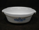 ❤️ CORNING Anniversary 20-oz CORNFLOWER BLUE Stoneware *BAKER BOWL & COVER