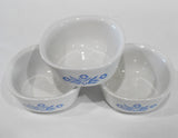 ❤️ 3-pc Corningware 6-oz RAMEKIN BOWL SET 3.5" Stoneware CORNFLOWER BLUE Bakers