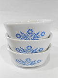 ❤️ 3-pc Corningware 6-oz RAMEKIN BOWL SET 3.5" Stoneware CORNFLOWER BLUE Bakers