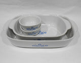 ❤️ NEW 6-pc CORNINGWARE Anniversary CORNFLOWER BLUE Casserole Bakers & Ramekins