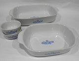 ❤️ NEW 6-pc CORNINGWARE Anniversary CORNFLOWER BLUE Casserole Bakers & Ramekins
