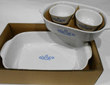 ❤️ NEW 6-pc CORNINGWARE Anniversary CORNFLOWER BLUE Casserole Bakers & Ramekins