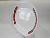 ❤️ 1 Corelle RED CRIMSON TRELLIS 12x10 Serving PLATTER Oblong Entree Chop Plate