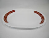 ❤️ 1 Corelle RED CRIMSON TRELLIS 12x10 Serving PLATTER Oblong Entree Chop Plate