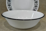 ❤️ 1 Corelle BLACK RIM 18-oz SOUP Cereal  BOWL *Inked Poppy Brasserie Cusco Paloma