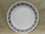 12-pc Corelle CUSCO DINNERWARE SET Plates Bowls *Black Bohemian Textiles Abstract Sketches