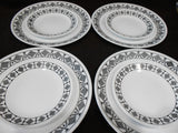 12-pc Corelle CUSCO DINNERWARE SET Plates Bowls *Black Bohemian Textiles Abstract Sketches
