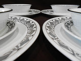 12-pc Corelle CUSCO DINNERWARE SET Plates Bowls *Black Bohemian Textiles Abstract Sketches