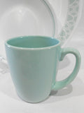 ❤️ Corelle DELANO 11-oz STONEWARE MUG 4" Coffee CUP Aqua Blue Sea Mist Green