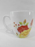 ❤️ CORELLE Boutique 13-oz EMMA JANE MUG Stoneware Cup *Roses Red Yellow Pink