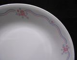 ❤️ NEW 1 Corelle ENGLISH BREAKFAST Sandstone DINNER PLATE Pink Roses Blue Ribbon