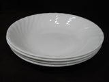 4 Corelle ENHANCEMENTS 20-oz PASTA BOWLS Soup 8.5" White Swirled Fluted Rim