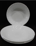 4 Corelle ENHANCEMENTS 20-oz PASTA BOWLS Soup 8.5" White Swirled Fluted Rim