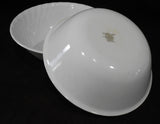 2 Corelle ENHANCEMENTS 1-Qt SERVING BOWLS Vegetable White Swirled Fluted Rim