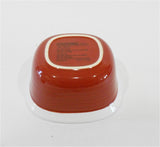 ❤️ 1 CorningWare RED ETCH 7-oz Square RAMEKIN BOWL Textured Stoneware 4" x 1.5"