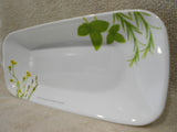 Corelle EUROPEAN HERBS 10x5 Rectangular Appetizer Serving TRAY Plate Garden Green