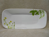 Corelle EUROPEAN HERBS 10x5 Rectangular Appetizer Serving TRAY Plate Garden Green