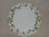 Corelle EVERGREEN ROSE 8.5" LUNCH PLATE Christmas Green Holly Red Berries