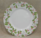 New Corelle EVERGREEN ROSE 10.75" DINNER PLATE Christmas Green Holly Red Berries