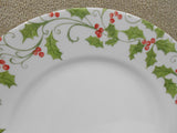 New Corelle EVERGREEN ROSE 10.75" DINNER PLATE Christmas Green Holly Red Berries