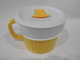 NEW Corningware CURRY YELLOW GOLD 20-oz MEAL MUG French White Pop-Ins Vent Lid