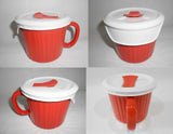 1  Corningware VERMILLION Cinnabar ORANGE RED 20-oz MEAL MUG French White Pop-Ins
