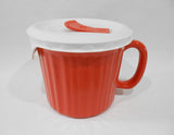 1  Corningware VERMILLION Cinnabar ORANGE RED 20-oz MEAL MUG French White Pop-Ins