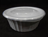 ❤️ 1 Corningware FRENCH WHITE Round 16-oz DISH & COVER Bake Serve Store Bowl