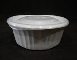 ❤️ 1 Corningware FRENCH WHITE Round 16-oz DISH & COVER Bake Serve Store Bowl