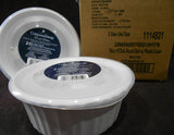 ❤️ 2 Corningware FRENCH WHITE Round 16-oz DISH & COVERS Bake Serve Store Bowls
