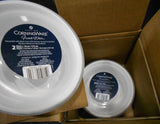 ❤️ 2 Corningware FRENCH WHITE Round 16-oz DISH & COVERS Bake Serve Store Bowls
