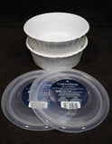 ❤️ 2 Corningware FRENCH WHITE Round 16-oz DISH & COVERS Bake Serve Store Bowls