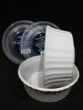 ❤️ 2 Corningware FRENCH WHITE Round 16-oz DISH & COVERS Bake Serve Store Bowls