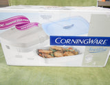 ❤️ NEW Corningware French White 9x13 STONEWARE DISH & Cover in THERMAL CARRIER