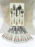 NEW 20-pc Corelle FARM FRESH Stainless FLATWARE Set *Apples Green Gingham