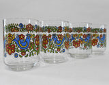 ❤️ 4 Corelle COUNTRY FESTIVAL 6-oz JUICE GLASSES Friendship Blue Birds Libbey
