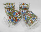 ❤️ 4 Corelle COUNTRY FESTIVAL 6-oz JUICE GLASSES Friendship Blue Birds Libbey