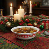 ❤️ Corelle WINTER FESTIVAL 18-oz SOUP BOWL Red Christmas Trees Snowmen Reindeer