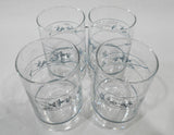 ❤️ NEW 4 Corelle FIRST OF SPRING 8-oz Low Foot JUICE GLASSES White Blue Floral