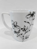 ❤️ CORELLE Square FAVOURITE FLEUR 12-oz Porcelain MUG Cup *BLACK FLORAL