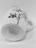 ❤️ CORELLE Square FAVOURITE FLEUR 12-oz Porcelain MUG Cup *BLACK FLORAL