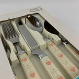 ❤️ 20-pc Corelle FOREVER YOURS Stainless Steel FLATWARE Sandstone Pink Hearts