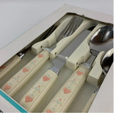 ❤️ 20-pc Corelle FOREVER YOURS Stainless Steel FLATWARE Sandstone Pink Hearts