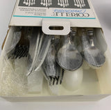 ❤️ 20-pc Corelle FOREVER YOURS Stainless Steel FLATWARE Sandstone Pink Hearts